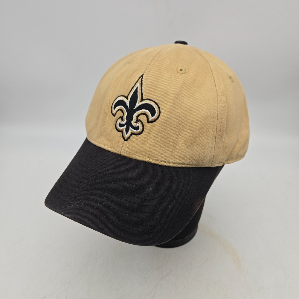 New Orleans Saints Strapback Hat Baseball Cap Black Fleur De Lis NFL Football